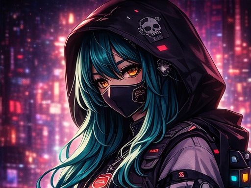 Anime character in cyberpunk style